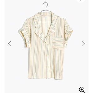 Madewell Rainbow Stripe Pajama Top Blouse